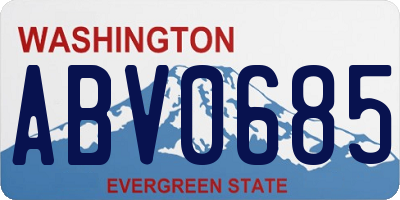 WA license plate ABV0685