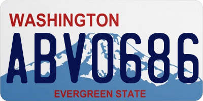 WA license plate ABV0686