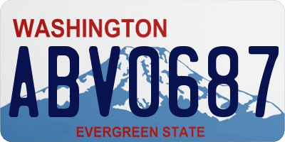 WA license plate ABV0687