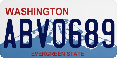WA license plate ABV0689