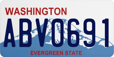 WA license plate ABV0691
