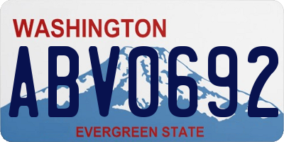 WA license plate ABV0692