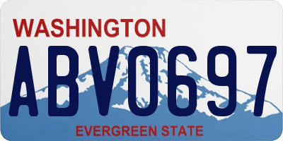 WA license plate ABV0697
