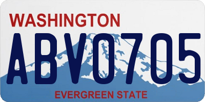 WA license plate ABV0705