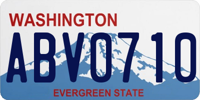 WA license plate ABV0710