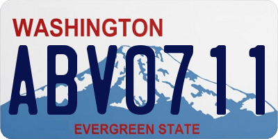 WA license plate ABV0711