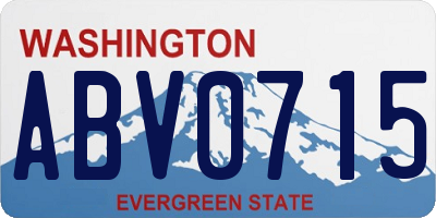 WA license plate ABV0715