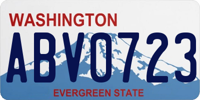 WA license plate ABV0723
