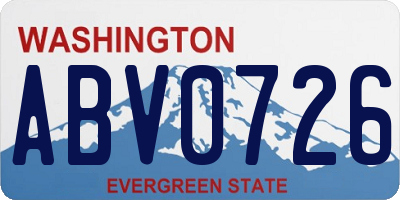 WA license plate ABV0726