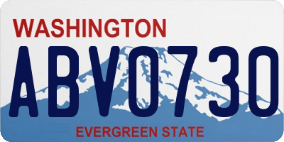 WA license plate ABV0730