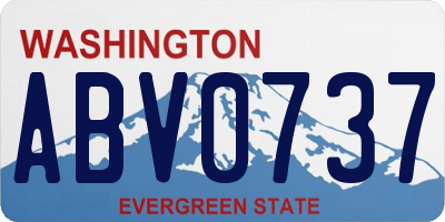 WA license plate ABV0737
