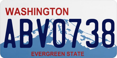 WA license plate ABV0738