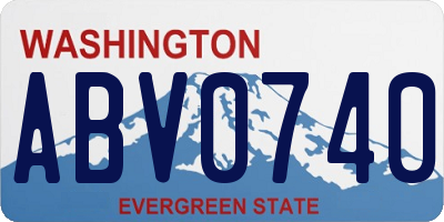 WA license plate ABV0740