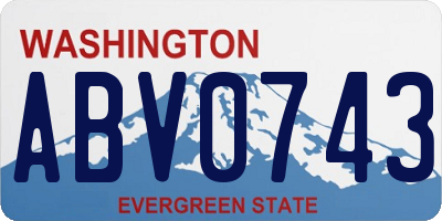 WA license plate ABV0743