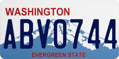 WA license plate ABV0744