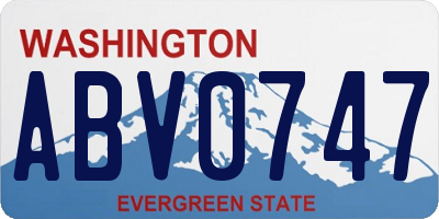 WA license plate ABV0747