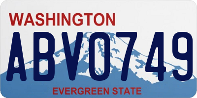 WA license plate ABV0749