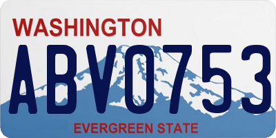 WA license plate ABV0753