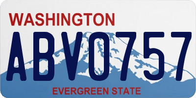 WA license plate ABV0757