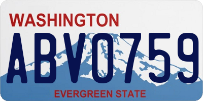 WA license plate ABV0759