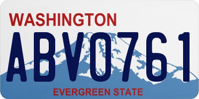 WA license plate ABV0761