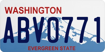 WA license plate ABV0771