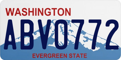 WA license plate ABV0772