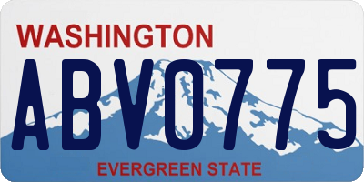 WA license plate ABV0775