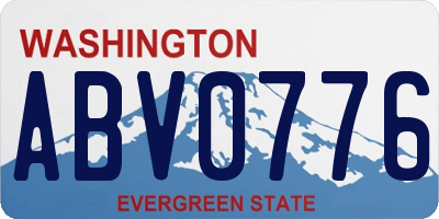 WA license plate ABV0776