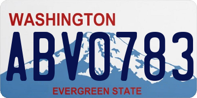 WA license plate ABV0783