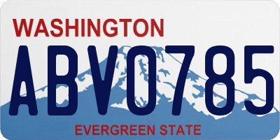 WA license plate ABV0785