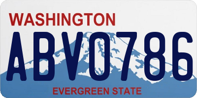 WA license plate ABV0786