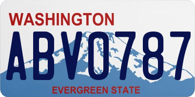 WA license plate ABV0787