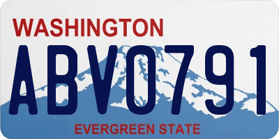 WA license plate ABV0791