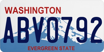 WA license plate ABV0792