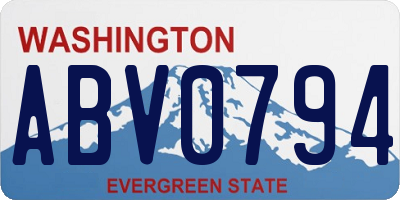 WA license plate ABV0794