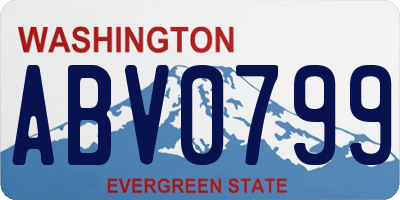 WA license plate ABV0799