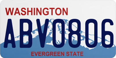 WA license plate ABV0806