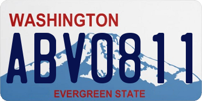 WA license plate ABV0811