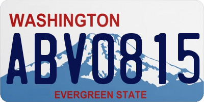 WA license plate ABV0815