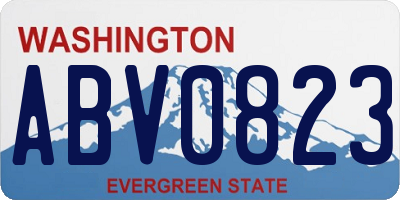 WA license plate ABV0823