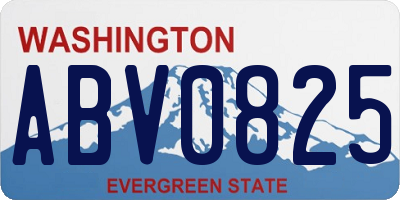 WA license plate ABV0825