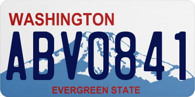 WA license plate ABV0841