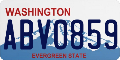 WA license plate ABV0859