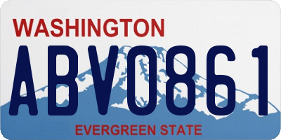 WA license plate ABV0861
