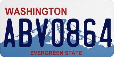 WA license plate ABV0864
