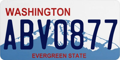 WA license plate ABV0877