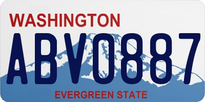 WA license plate ABV0887