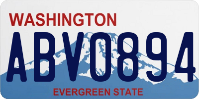WA license plate ABV0894