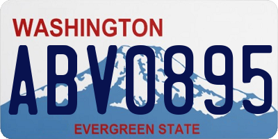 WA license plate ABV0895